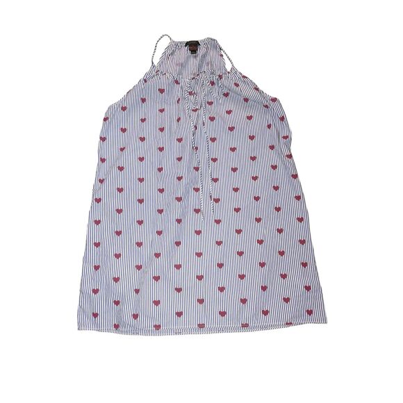 J. Crew Other - J. Crew Heart Pajama Dress Womens L Blue Red Sleepwear Nighttime